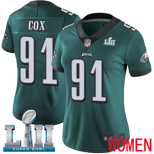 Women Philadelphia Eagles #91 Fletcher Cox Midnight Green Team Color Vapor Untouchable NFL Jersey Limited